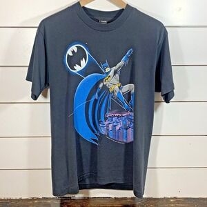 Vintage 80s Batman DC Comics Black Graphic T Shirt 1988‎ Single Stitch Large USA